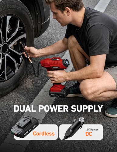 Cordless Tire Inflator Portable Air Compressor 160PSI 12VDC Battery