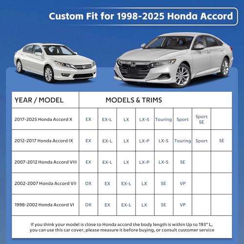 10 Layers Car Cover Custom Fit for Honda Accord