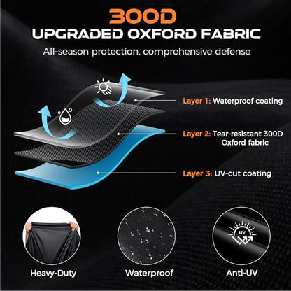 Heavy Duty Motorcycle Cover Waterproof Outdoor Storage Fits Up to 112.2"