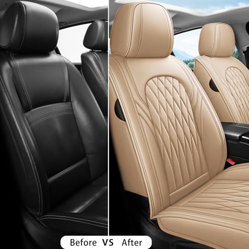 Nappa Faux Leather Car Seat Covers Full Set (2 Count)