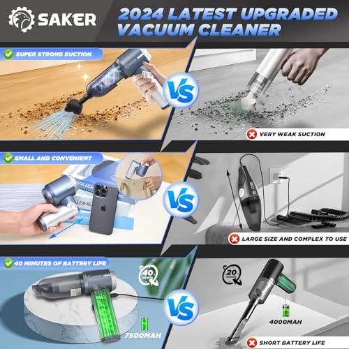 Handheld Car Vacuum Portable Cordless17000Pa HL132 Silver