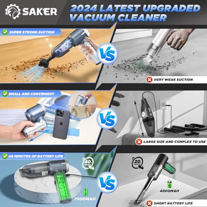 Handheld Car Vacuum Portable Cordless17000Pa HL132 Silver