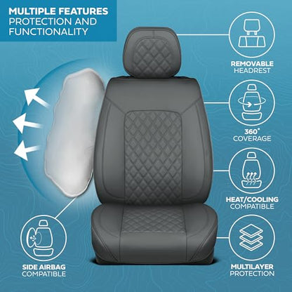 Curated Ashen Leather Seat Covers for Cars & SUVs