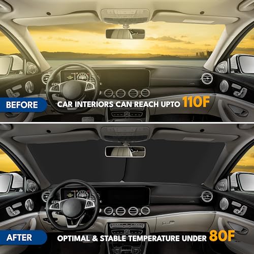 2 Piece Foldable Car Windshield Sun Shade
