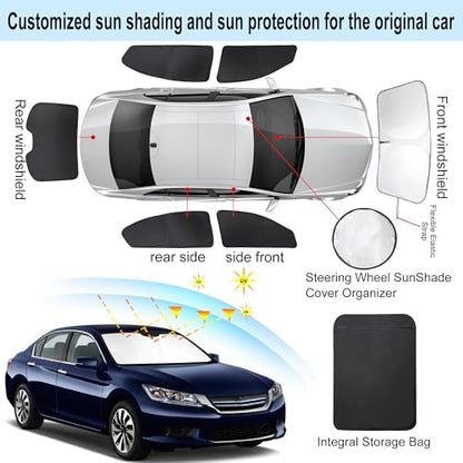 Window Shades for Honda Accord 2013 2014 2015 2016 2017 Accessories Car Side Full Windows Windshield Sun Shade Sun UV Rays & Privacy Protection for Camping (6 Count)