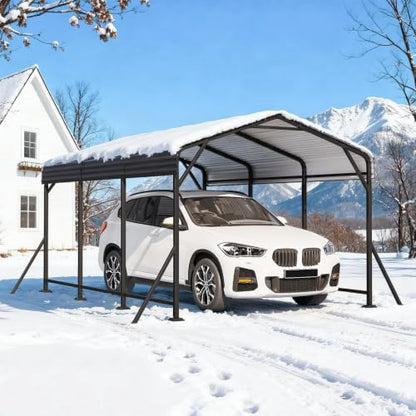 10' x 15' Heavy Duty Metal Carport with Galvanized Steel Roof & Base for All