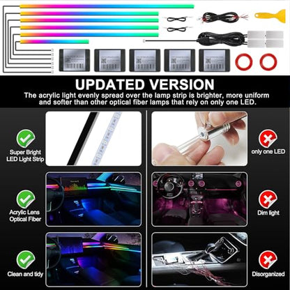 Dreamcolor Acrylic Interior Car LED Strip Light with Wireless APP