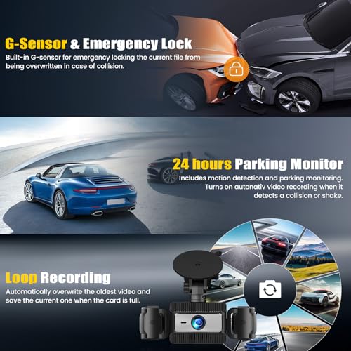 4 Channel 2.4 Inch 1080P Dash Cam Front and Rear Inside Left Right