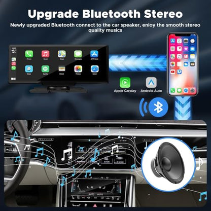 9.26" Carplay Screen for Car with 2.5K Dash Cam