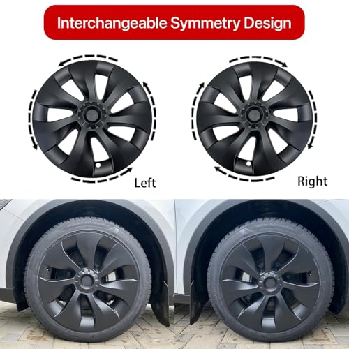 4PCS Wheel Covers Fits for Tesla Model Y Hubcap 19 Inch 2020 (4 Count)