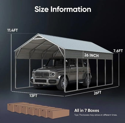13x26 FT Heavy Duty Metal Carport