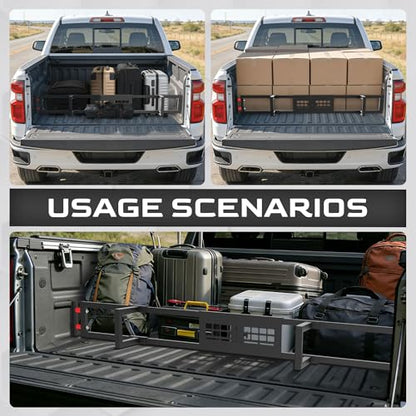 Truck Bed Divider with MOLLE Panel Aluminum Foldable Cargo Divider fit 2019