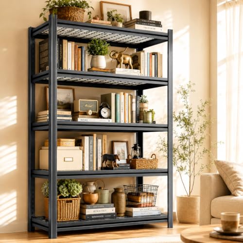 Heavy Duty Metal Bookshelf Adjustable Storage Shelving Unit for Home Office