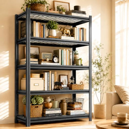 Heavy Duty Metal Bookshelf Adjustable Storage Shelving Unit for Home Office