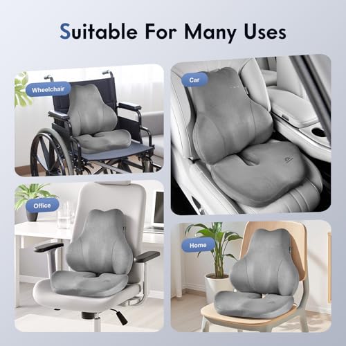 Memory Foam Car Seat Cushion and Lumbar Support Pillow for Car