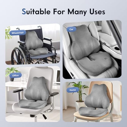 Memory Foam Car Seat Cushion and Lumbar Support Pillow for Car