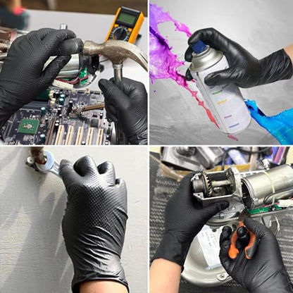 Heavy Duty Black Industrial Nitrile Gloves (1000 Count)