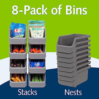 Medium Stackable Plastic Storage Bins