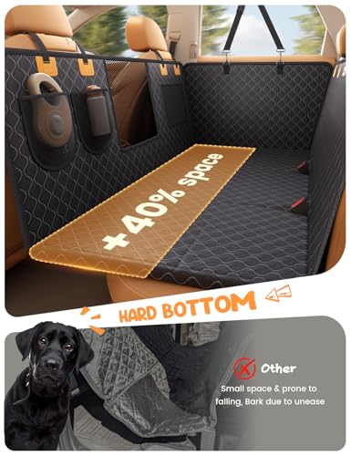 Dog Car Seat Cover for Back Seat with Hard Bottom for Car & SUV L