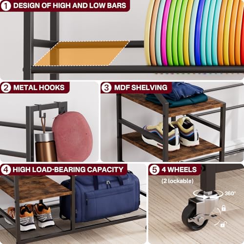 Disc Golf Storage Rack with Wheels