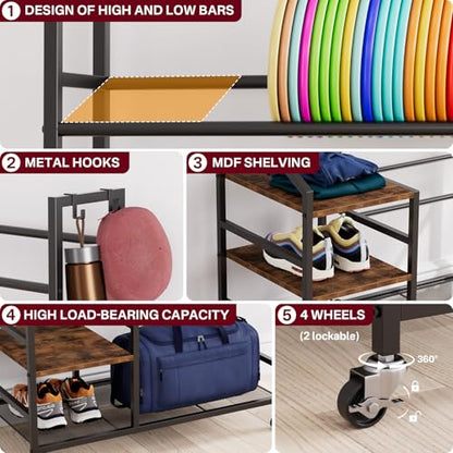 Disc Golf Storage Rack with Wheels