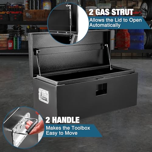 Black Steel Truck Bed Tool Box