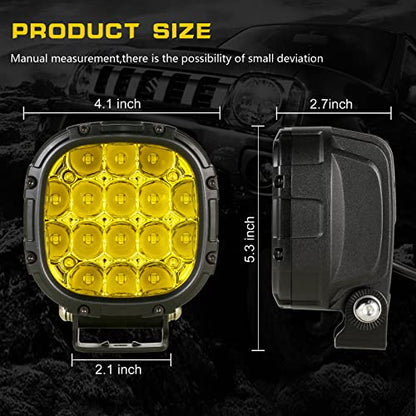 4 Inch Pair 160W 18800LM Amber Fog Lights Offroad Light Pods (2 Count)