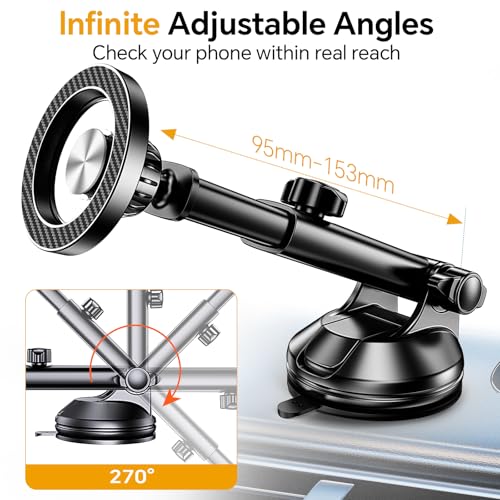 for MagSafe Car Mount【Windshield+Vent+Dash】 Magnetic Phone Holder for Car Phone Holder Mount Cell Phone Holders for Your Car Accessories Phone Mount for Camera Stabilizers Stand for iPhone 17