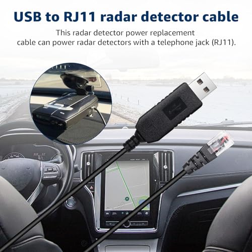 USB C to RJ11 & USB to RJ11 Radar Detector Cable for Escort Uniden & More (2 Count)