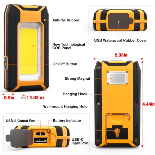 2 Pack Rechargeable LED Work Light (2 Count)