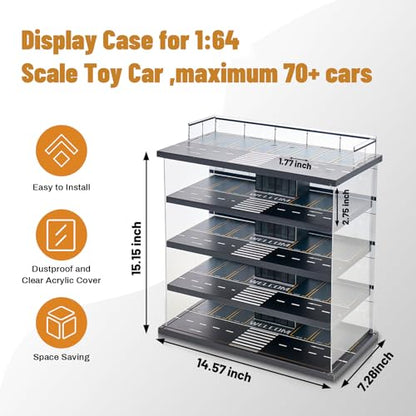 Display Case for Hot Wheels & Matchbox Cars with LED Light