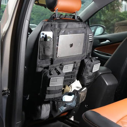 Tactical Car Seat Back Organizer Set Upgraded Tactical Molle Seatback Cover Protector Universal Fit Vehicles Truck MPV Pickup