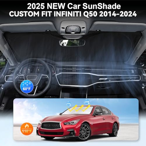 Custom Fit Infiniti Q50 Windshield Sunshade for 2014
