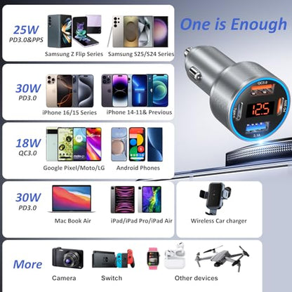 USB C Car Charger 3 Pack (3 Count)