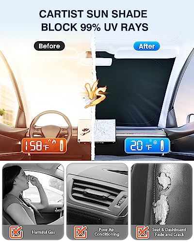 Non Peeling Sun Shade Fits for Ford Maverick 2022 2023 2024 2025 Ford Maverick Accessories Foldable Car Front Window Sunshade Windshield Sunshade UPF 50+