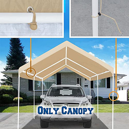 Rutile 10'x20' Carport Canopy ONLY Tent Garage Replacement Top Tarp Car Shelter Cover w