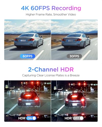 A329S 4K 60FPS Dash Cam Front and Rear
