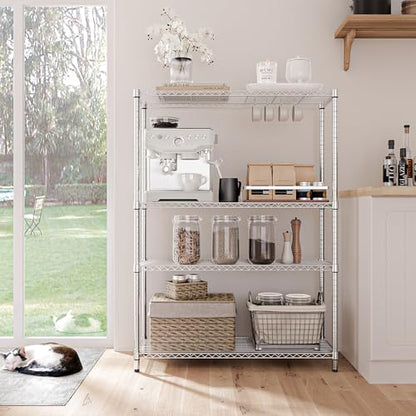 4 Tier Adjustable Heavy Duty Metal Wire Shelving Unit