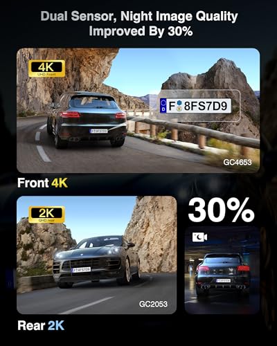 4K Dash Cam Front and Rear