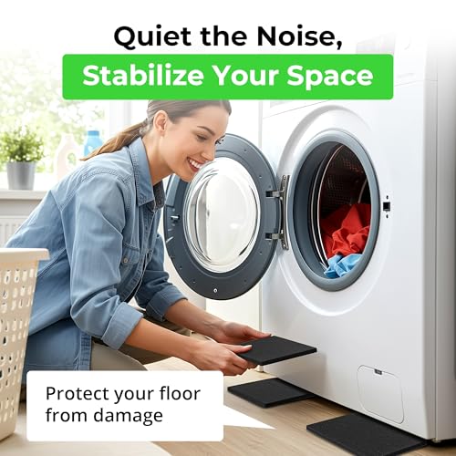 Anti Vibration Pads Furniture Pads Self Stick Versatile Adhesive Foam Rubber Pads Sheets for Appliances and Furniture (8 Count)