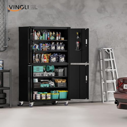 Large Garage Storage Cabinet with 4 Doors