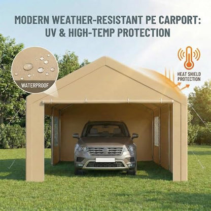 12x20 FT Heavy Duty Carport with Galvanized Frame