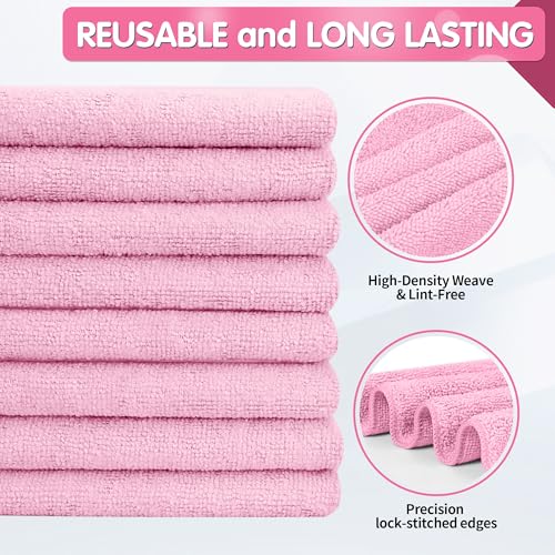 Pink Microfiber Cleaning Cloth (12 Count)