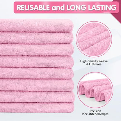 Pink Microfiber Cleaning Cloth (12 Count)