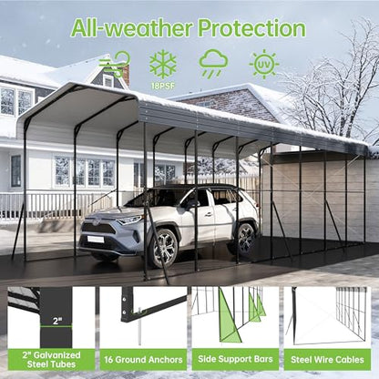14x35x13 FT RV Heavy Duty Metal Carport