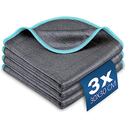 Carbon Microfiber Towels for Car Glass Window Polishing (3 Count)
