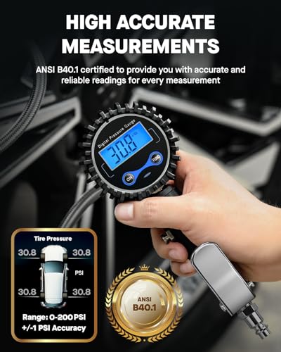 Digital Tire Inflator with Pressure Gauge 200 PSI