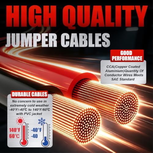 2 Gauge 20 Feet Heavy Duty Jumper Cables (20 Foot)