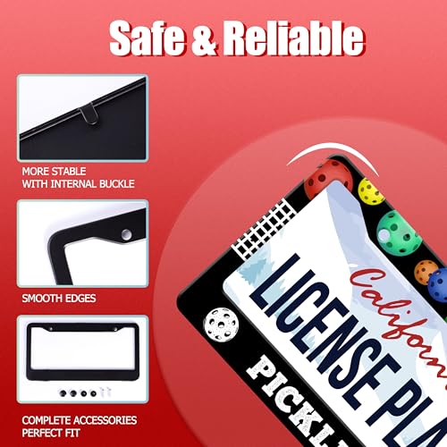 Pickleball Balls License Plate Frame Stainless Steel 2