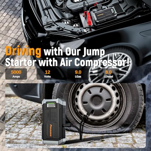 5000A Jump Starter with Air Compressor